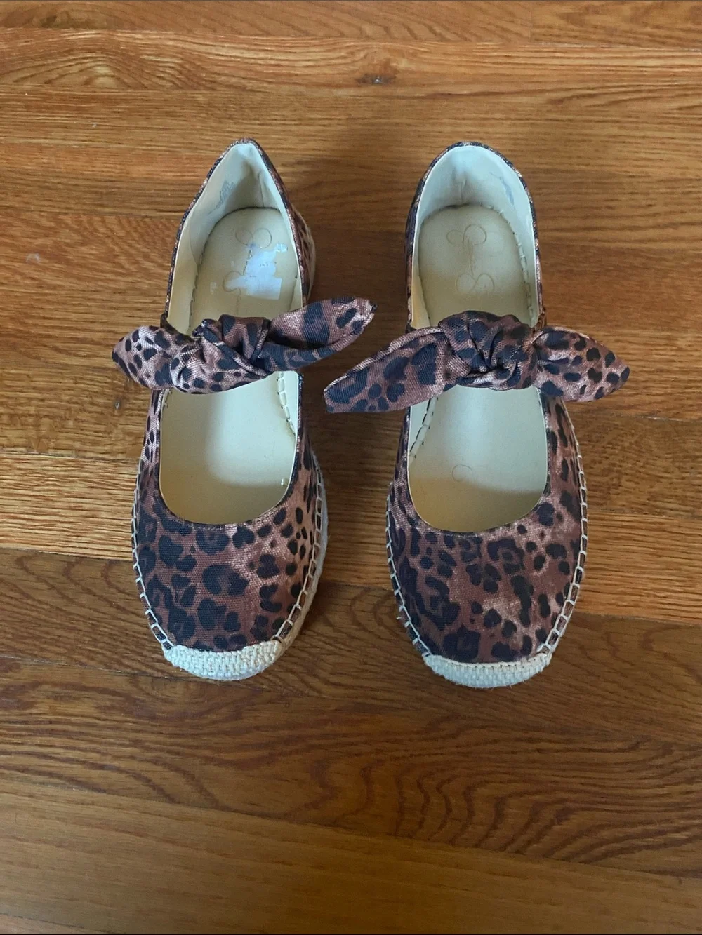 Leopard Print Mary Jane Espadrille Flats - Brown Jessica Simpson